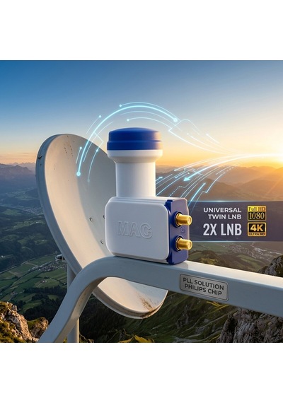 Rose Mag Uydu Unıversal Twin 0.1db 3d 2'li Full Hd Lnb
