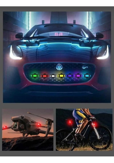 1 Adet Şarjlı Mini Led Işık/çakar Led/drone Işığı/anti Çarpışma Uyarı Işığı Siyah