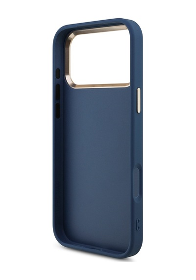Apple Uyumlu iPhone 18 Pro Max Kılıf Guess Lisanslı Gold Metal Kamera Çerçeve Metal Büyük 4g Ve Yazı Logolu Mavi