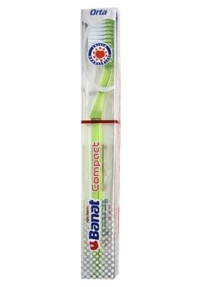 Banat-520011 Compact Diş Fırçası Orta Medium Şeffaf Plastik - 12'li Paket