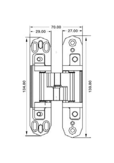 Camaks Canex Akordiyon Menteşe Ayarlı 135 Mm-Merkez Zamak