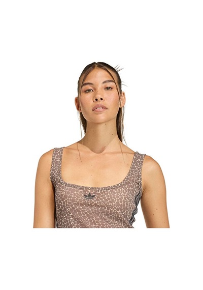 Adidas Aop Tank Top Kadın Günlük Crop Üst Kd8822 Kahverengi Kahverengi