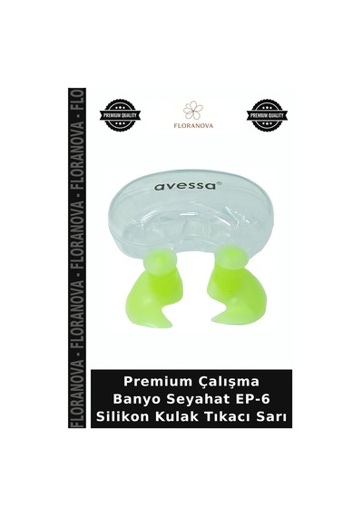 Premium Çalışma Banyo Seyahat Ep-6 Silikon Kulak Tıkacı Sarı