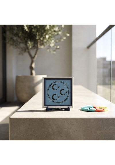 Modern Üç Hilal Tasarımlı Dekoratif Parça, Yaşam Alanınıza Karakter Katan Aksesuar 10x10 Cm