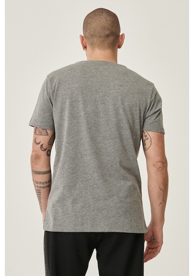 Ac&Co / Altınyıldız Classics 527538701 Slim Fit Bisiklet Yaka Düz Erkek Tişört 2'li Gri