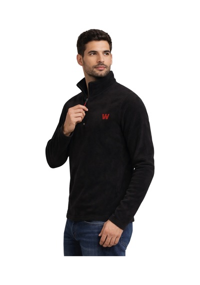 Walke Premium Erkek Yarım Fermuarlı Outdoor Spor Polar Ceket Siyah
