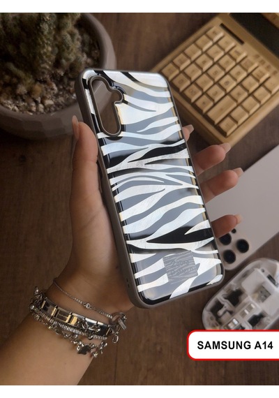 Samsung Galaxy A14 Uyumlu Lüks Leopar Desenli Silikon Telefon Kılıfı Desen6