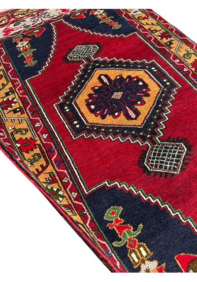 El Dokuma Sıfır Yahyalı Halısı 110x200 Kırmızı Kök Boya Yün Halı Kırmızı