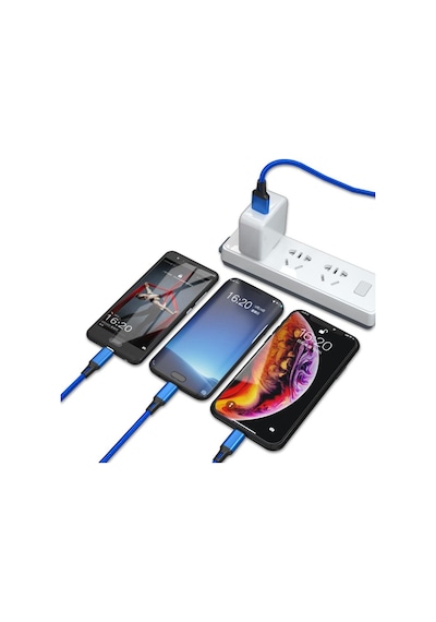 Siyah Hızlı Usb Şarj Kablosu Samsung Evrensel 3 In 1 Çok Fonksiyonlu Cep Telefonu Kablosu Şarj Kablosu Tip C