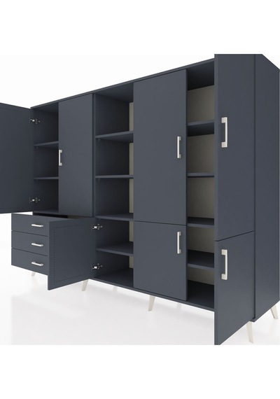 Hyperion Dolap 11 Raflı 3 Çekmeceli 7 Kapaklı 220x44x163 Antrasit Antrasit-antrasit Hyperion Dolap 11 Raflı 3 Çekmeceli 7 Kapaklı 220x44x163 Antrasit Antrasit-antrasit