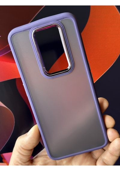 Fibaks Oppo A5/a9 2020 Uyumlu Kılıf Metal Çerçeve Hassas Butonlu Renkli Buzlu Şeffaf Transparan Kapak