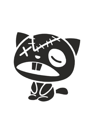 Kedi Silüet Sticker 01004