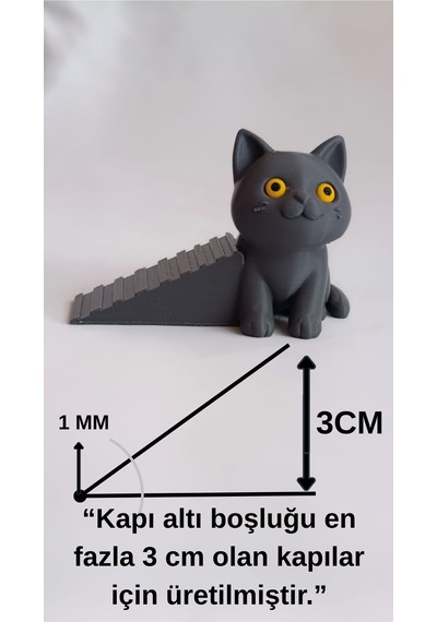 Kapı Stoperi / Dekoratif & Kaymaz Taban / Kedi Figürlü / Kapı Tutacağı/ Hediye