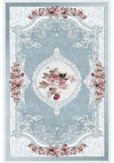 West Home Dijital Baskı Yıkanabilir Kaymaz Taban Salon Halısı Mutfak Halısı Yolluk Ve Banyo Paspası Wh 031 Blue