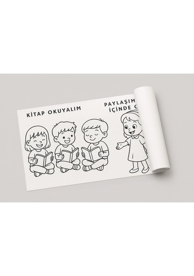 Duyarlı Çocuklar Boyama Rulosu 5 Metre Uzun Çevre, Doğa Ve Paylaşım Temalı Dev Etkinlik Kağıdı