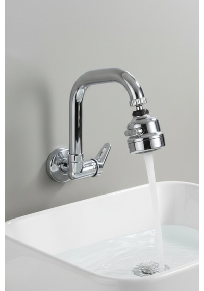 3 Fonksiyonlu Hareketli Başlıklı Duvardan Tek Su Mutfak - Banyo Ve Lavabo Bataryası Krom