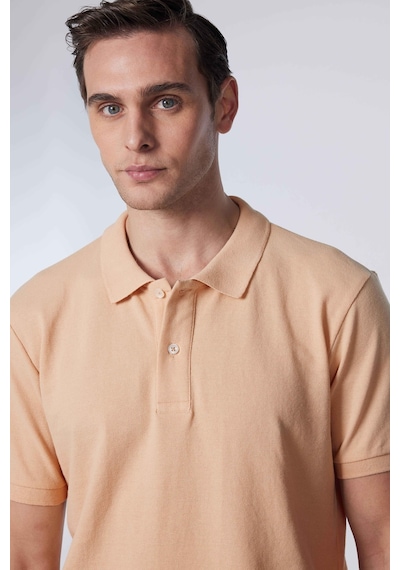 Tudors Erkek Slim Fit Dar Kesim Pamuklu Yumuşak Doku Nefes Alan Kumaş Kıvrılmaz Yaka Bej Polo Yaka Tişört-30769-bej Bej