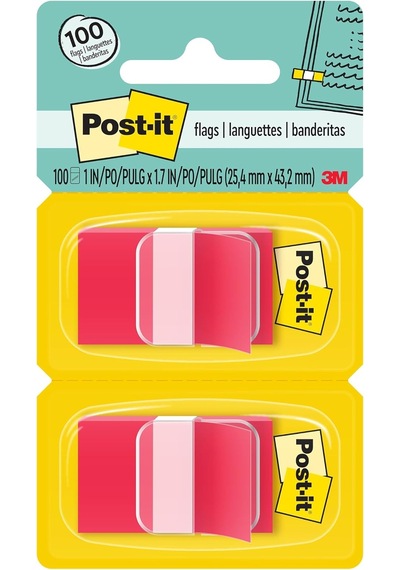 Bayraklar Standart Sayfa Bayrakları Dağıtıcı, Kırmızı, 50 Bayrak/dispenser, 2 Dispenser/paket Diğer