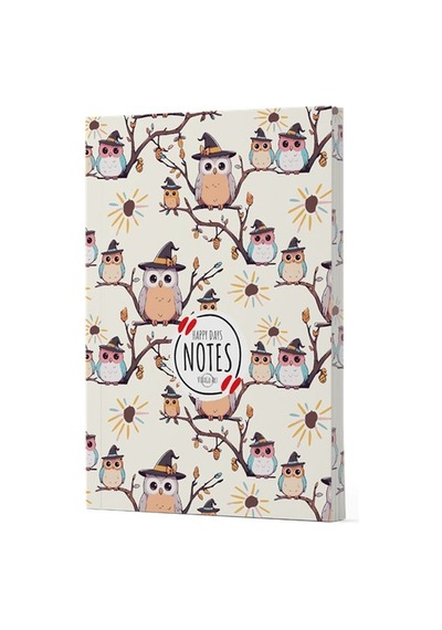 Baykuş 7 - Yan Boyamalı Çizgili Defter Diğer