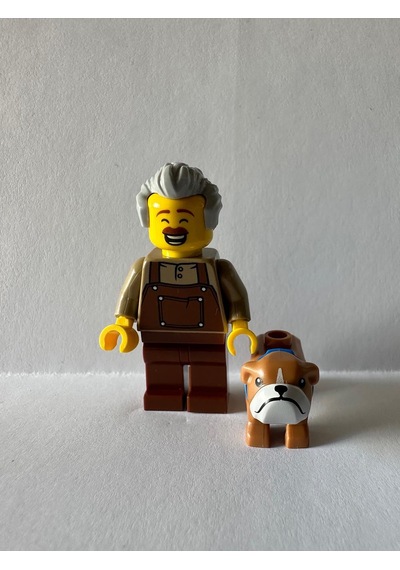 Orjinal Lego Minifigür Man With Dog