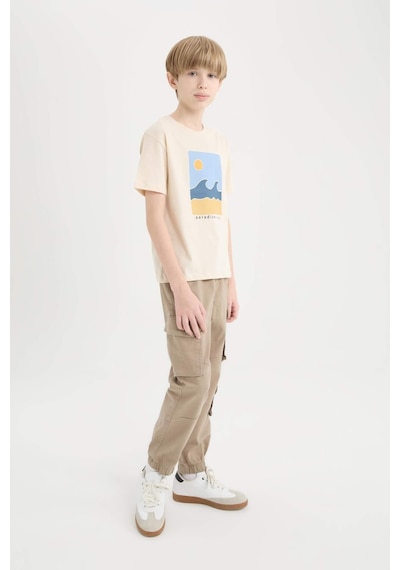 DeFacto Erkek Çocuk Kargo Cepli Standart Paça Gabardin Jogger Pantolon D6314A825SPBN294