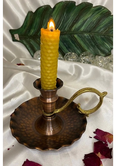 Bakır Şinanay Mumluk Kandil Bronz Renk