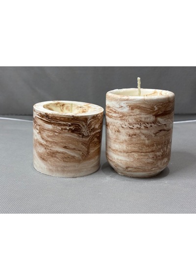 Beton Kase Tarçın Kokulu Soya Wax Mum Seti 2'li Diğer