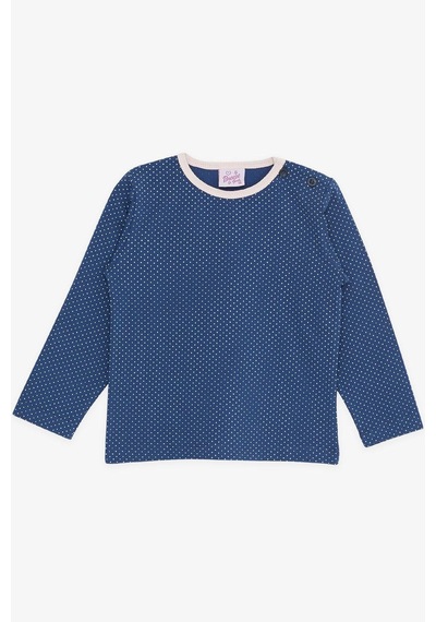 Breeze Kız Bebek Pijama Takımı Puantiye Desenli 9 Ay-3 Yaş, Lacivert