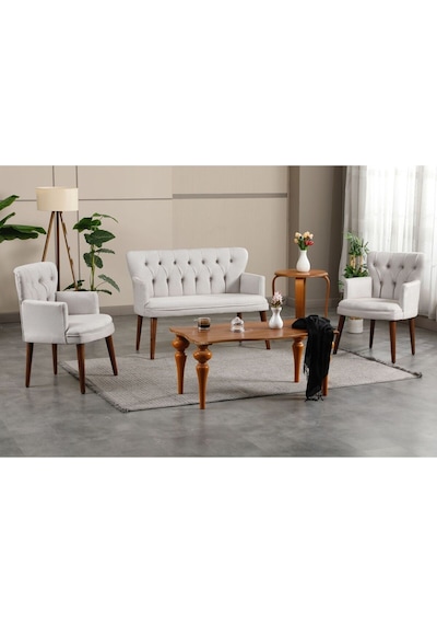 Garden House Bukle Krem Kumaş Ahşap Ceviz Ayak Çay Seti Koltuk Takımı Ofis Koltuk Takımı Krem Garden House Bukle Krem Kumaş Ahşap Ceviz Ayak Çay Seti Koltuk Takımı Ofis Koltuk Takımı Krem