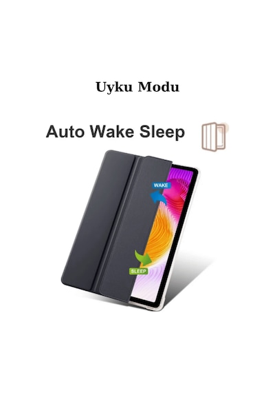 Honor Pad 9 12.1 İnç 2024 Uyumlu Manyetik Akıllı Kalem Bölmeli Tablet Kılıfı Kapaklı Kılıf