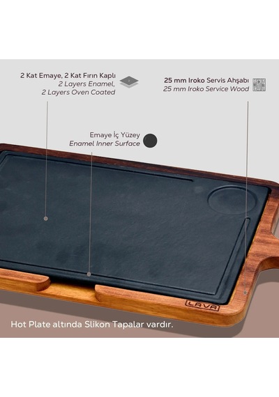 Lava Sıcak Servis Plaka Dikdörtgen Ahşap Stand 22 X 33 Cm 266 Diğer