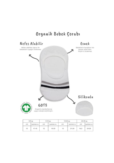 Bistyle 2'li Penye Babet Silikon Çemberli Çorap 30102 Gri Beyaz Beyaz - Gri