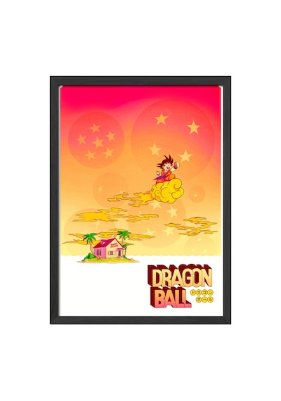 Dragon Ball Siyah Ahşap Çerçeveli Poster, Anime Duvar Tablosu