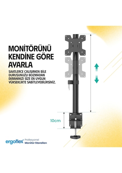 Ergoflex EF61 Steel Design 2-8 kg Asansörlü 13"-32" Monitör Standı