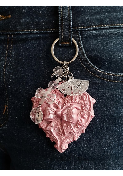 Alse3d El Yapımı Barok / Coquette Bag Charm Pembe