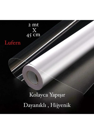 Eşya Koruyucu Şeffaf Film 2 Metre X 45 Cm Yağ Tutmaz Duvar Çizilme Engelleyici Film Folyo Yapışkanlı