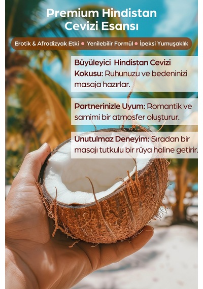 2 Adet Hindistan Cevizi Aromalı Erotik Vücut Masaj Yağı 120 Ml - 304969108