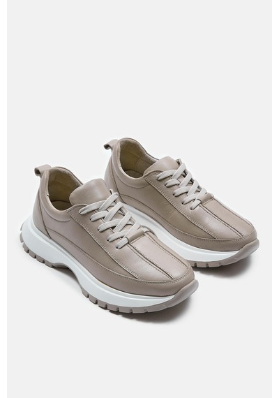Cees Vizon Hakiki Deri Kadın Sneaker Vizon