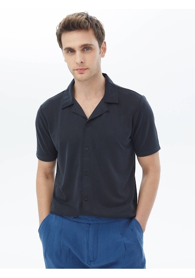 Kip Lacivert Regular Fit Casual Tişört Lacivert