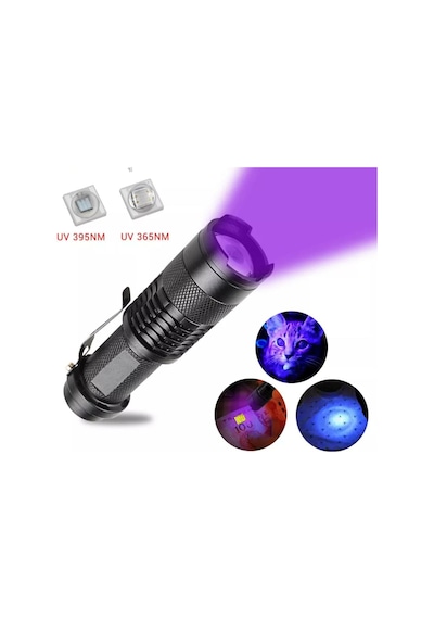 Ultrafire 395 Nm Uv Led Mor Işık El Feneri N11.16087 Siyah