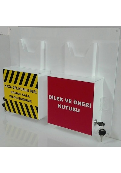 Ramak Kala ve Dilek Öneri Kutusu İş Güvenliği Kutusu Pleksi 2'Gözlü A-6 Çok Satan