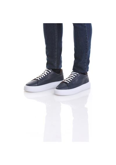 Hatemoğlu Lacivert Casual Bağcıklı Deri Sneakers 13213023c012 005 Lacivert