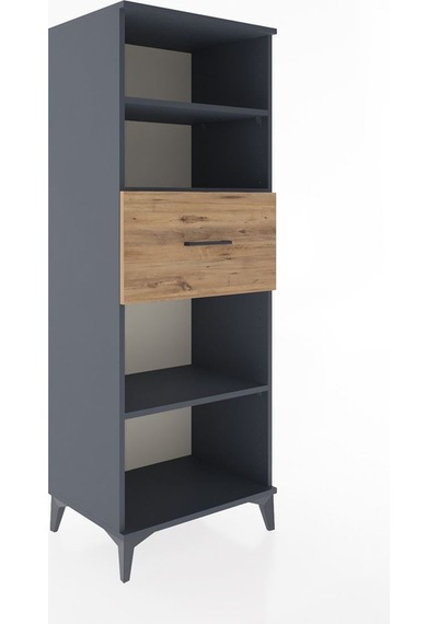 Hyperion Dolap 3 Raflı Tek Çekmeceli 60x44x163 Antrasit-çam Antrasit