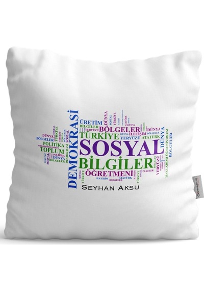 Kişiye Özel Sosyal Bilgiler Öğretmeni Saten Yastık - 1