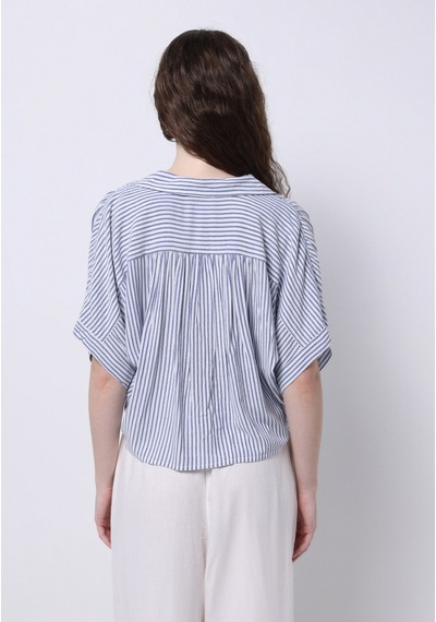 Colin's Colins Regular Fit Shirt Neck Çizgili Kadın Mavi Kısa Kol Gömlek Cl1074646 Q1.v1 Ble Mavi Colin's Colins Regular Fit Shirt Neck Çizgili Kadın Mavi Kısa Kol Gömlek Cl1074646 Q1.v1 Ble Mavi