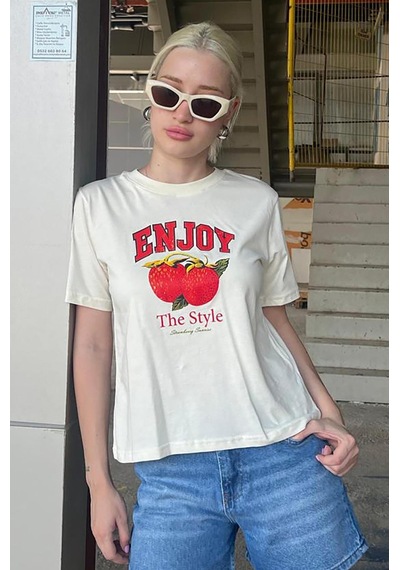 Madmext Beyaz Bisiklet Yaka Pamuklu Kısa Kollu Kadın T-shirt Mg2150-beyaz Beyaz
