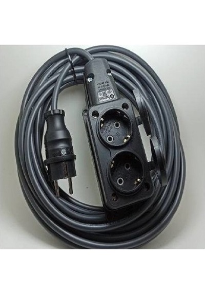 2'li 5 Metre Ip44 Topraklı Kauçuk Uçlu Seyyar Uzatma Kablosu 3x2.5 Mm² 25 M