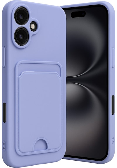 Apple Uyumlu - iPhone 16 Kılıf Kelvin Kartvizitli Silikon - Lila