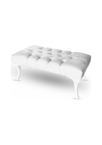 100 Cm Kapitoneli Ayak Ucu Kapı Önü Antre Bench Puf Beyaz