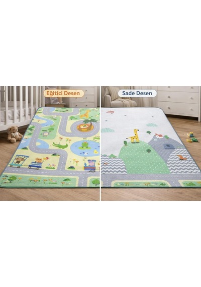 Kids Double Sided Play Mat 120x120 CM Soft Foam Baby Mat, Foldable & Easy To Clean